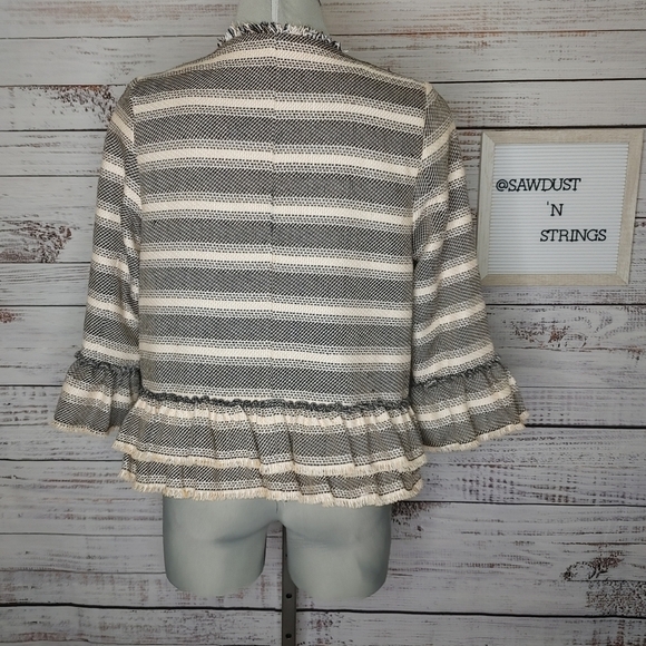 SUGAR + Lips Woven Ruffle Blazer Size XS - Picture 7 of 15